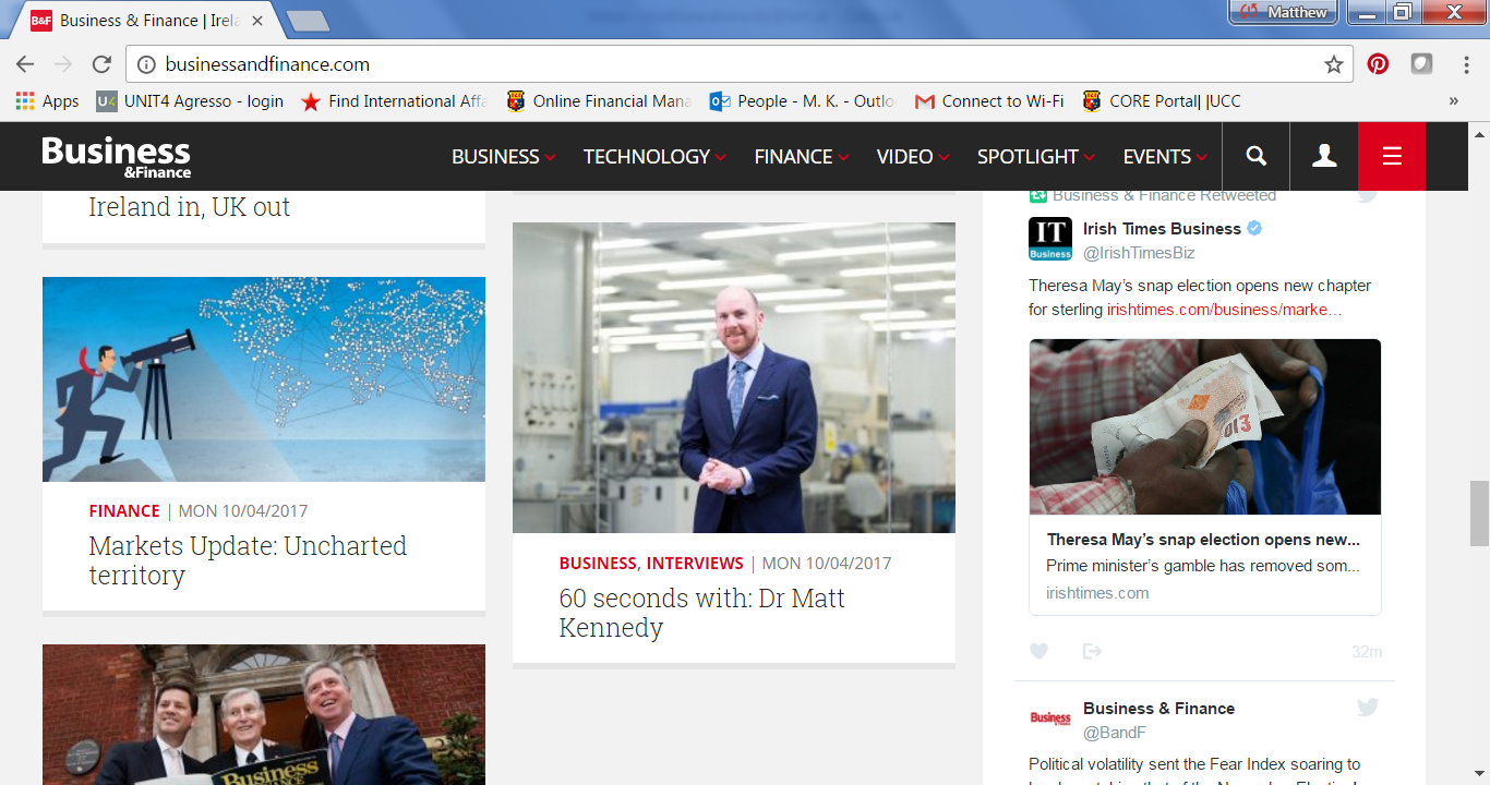 Interview with Business and Finance